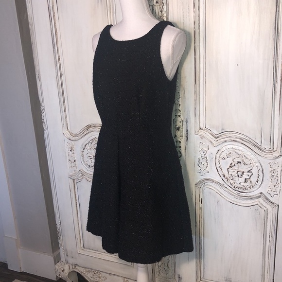 Jennifer Lopez Sleeveless Black Tweed Waisted Fit and Flair Dress Size 10 - Picture 3 of 14